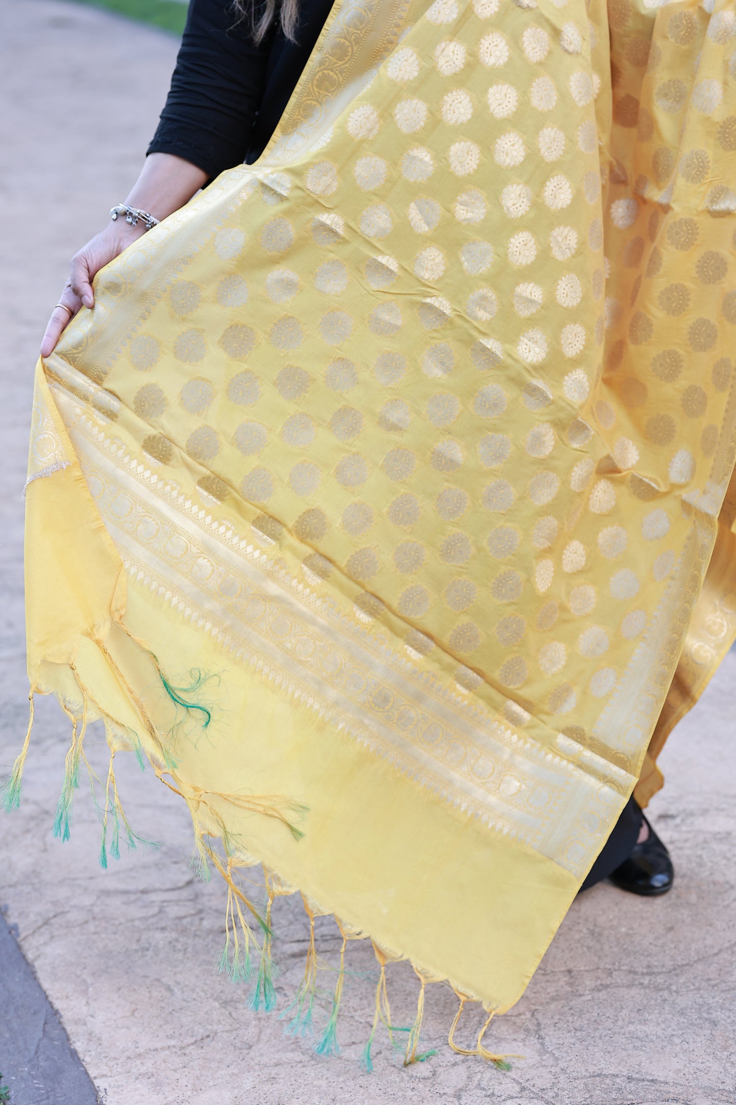 Yellow Banarasi Dupatta