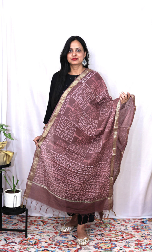 Chanderi Fancy Bagru Print Dupatta