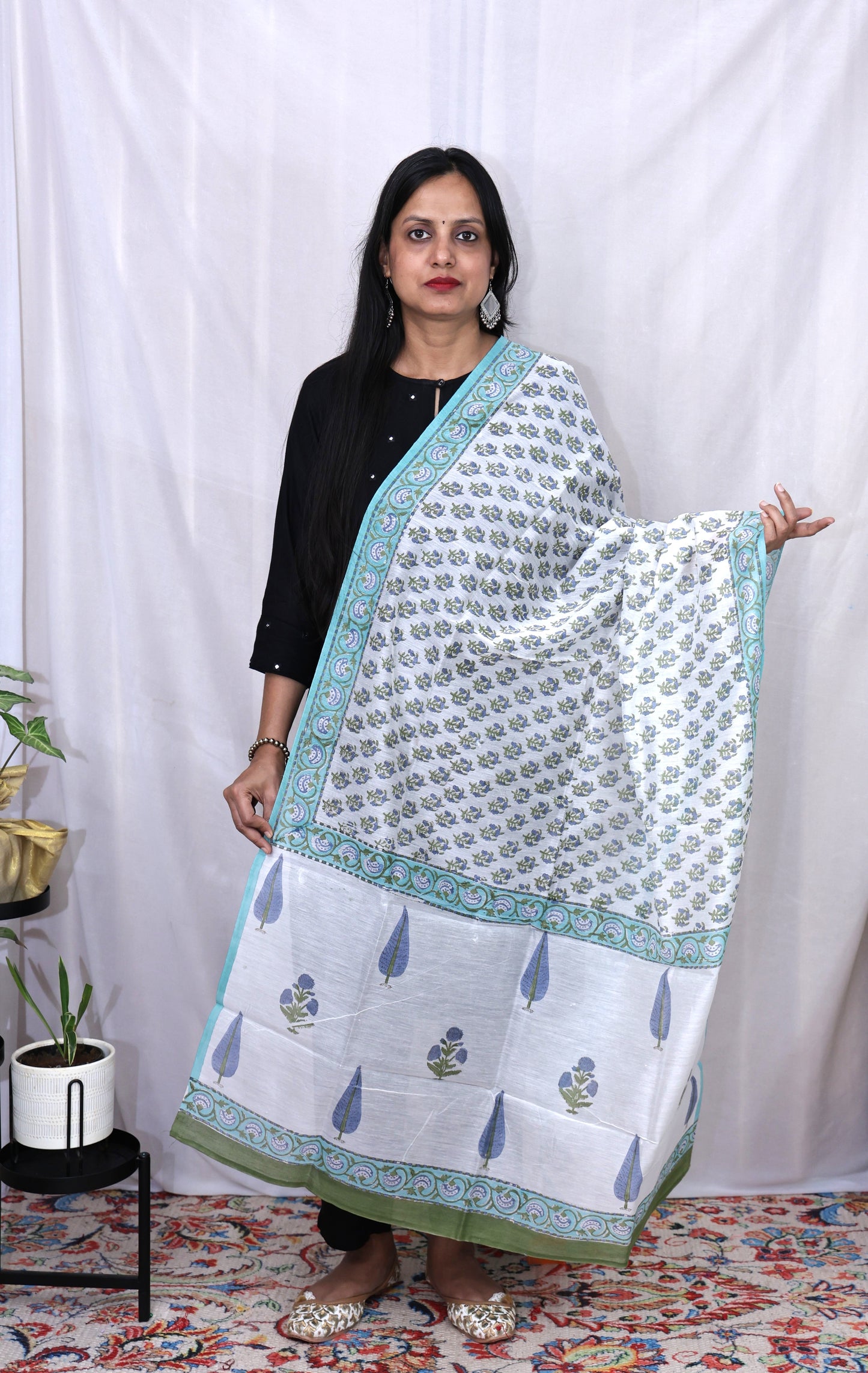 Hand Block Print Cotton Dupatta