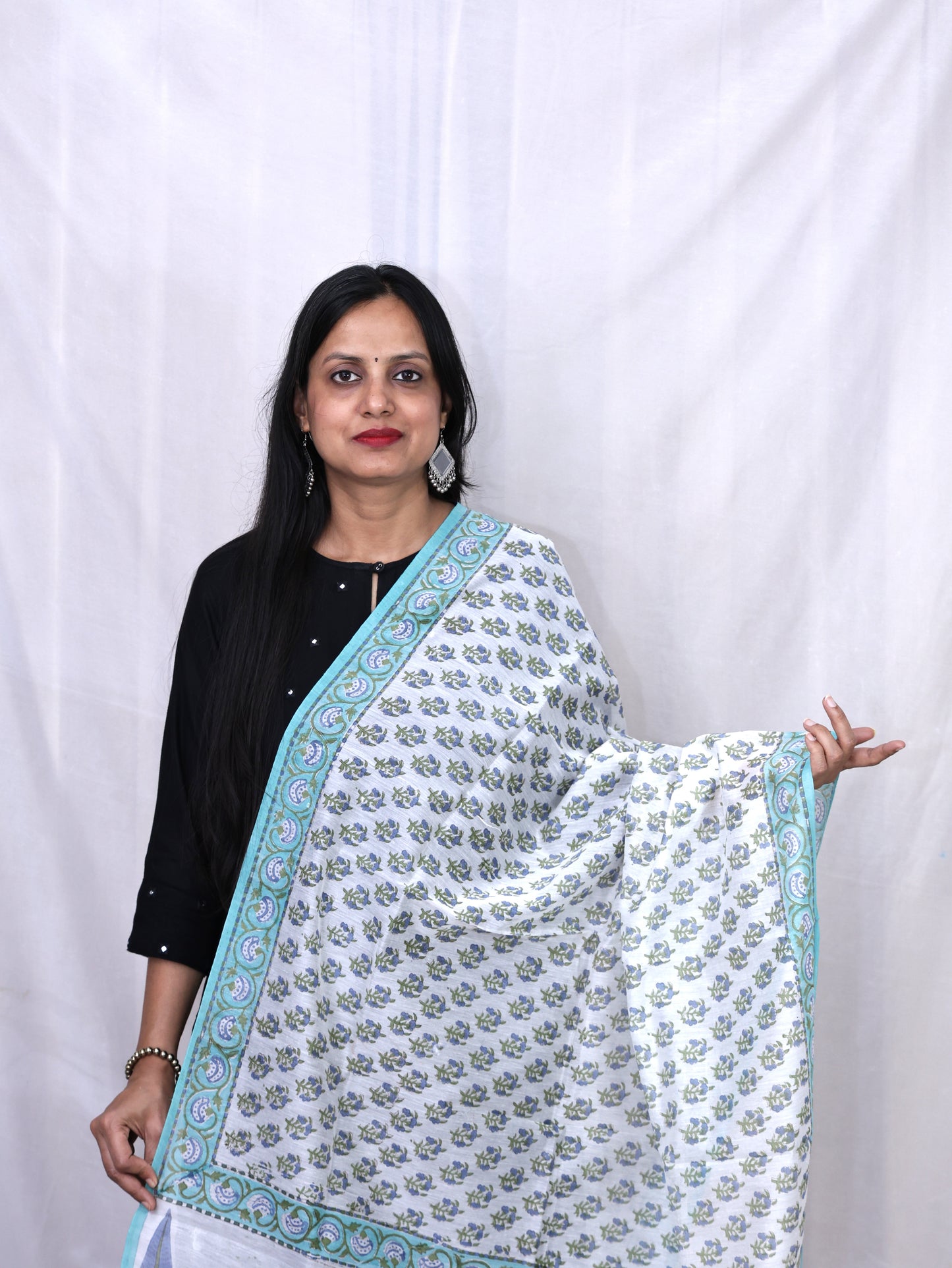 Hand Block Print Cotton Dupatta