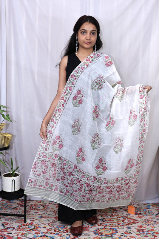 Hand Block Print Cotton Dupatta