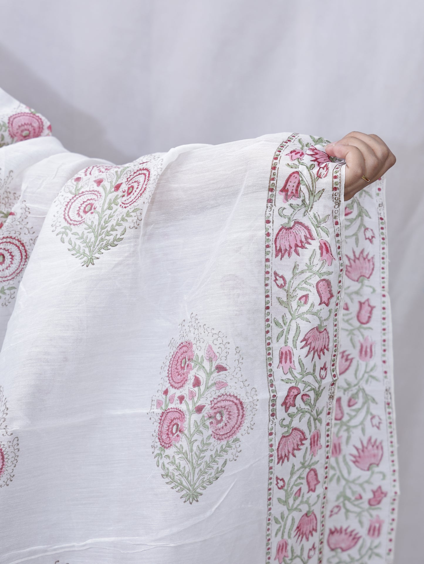 Hand Block Print Cotton Dupatta