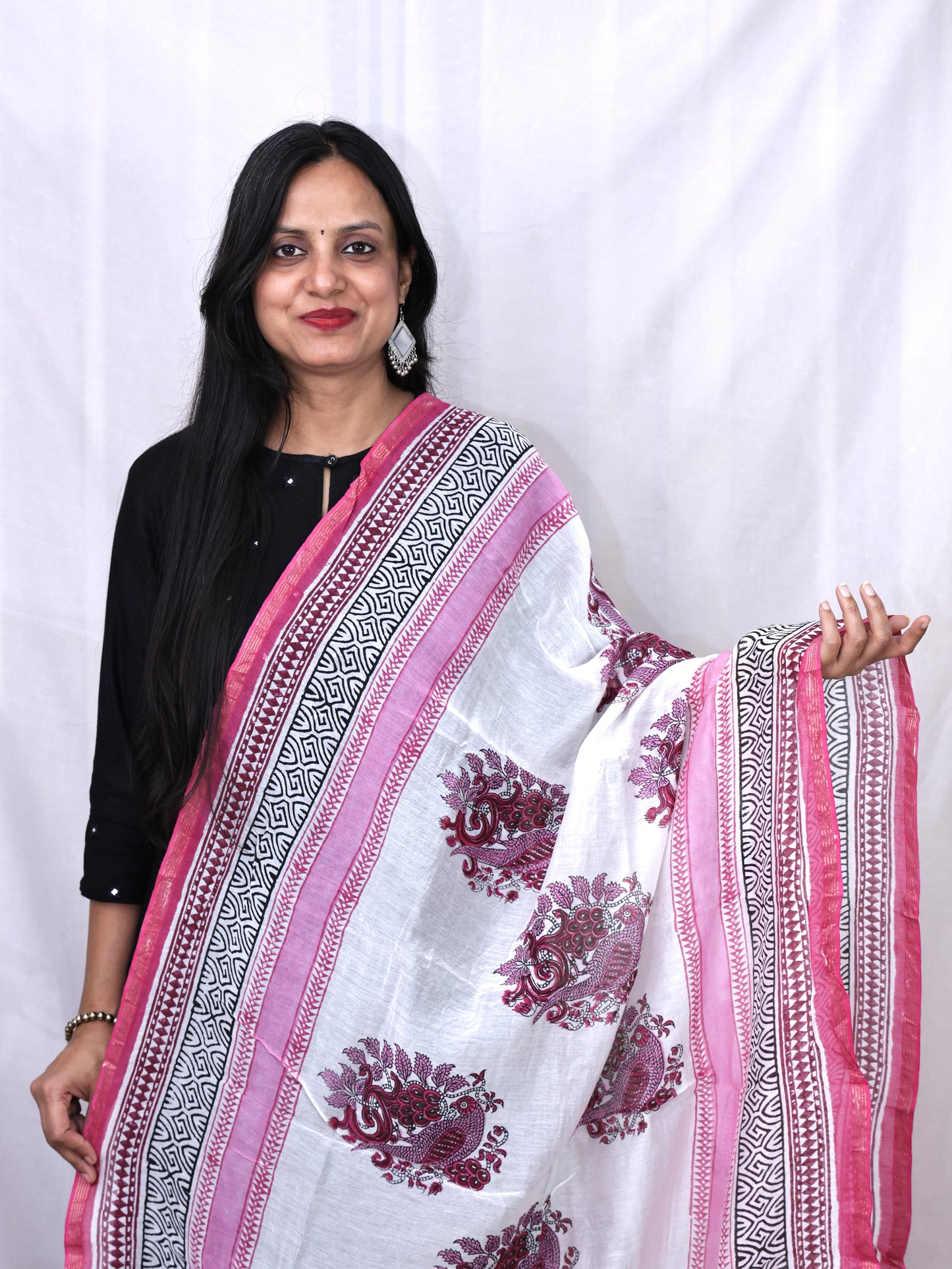 Hand Block Print Cotton Dupatta