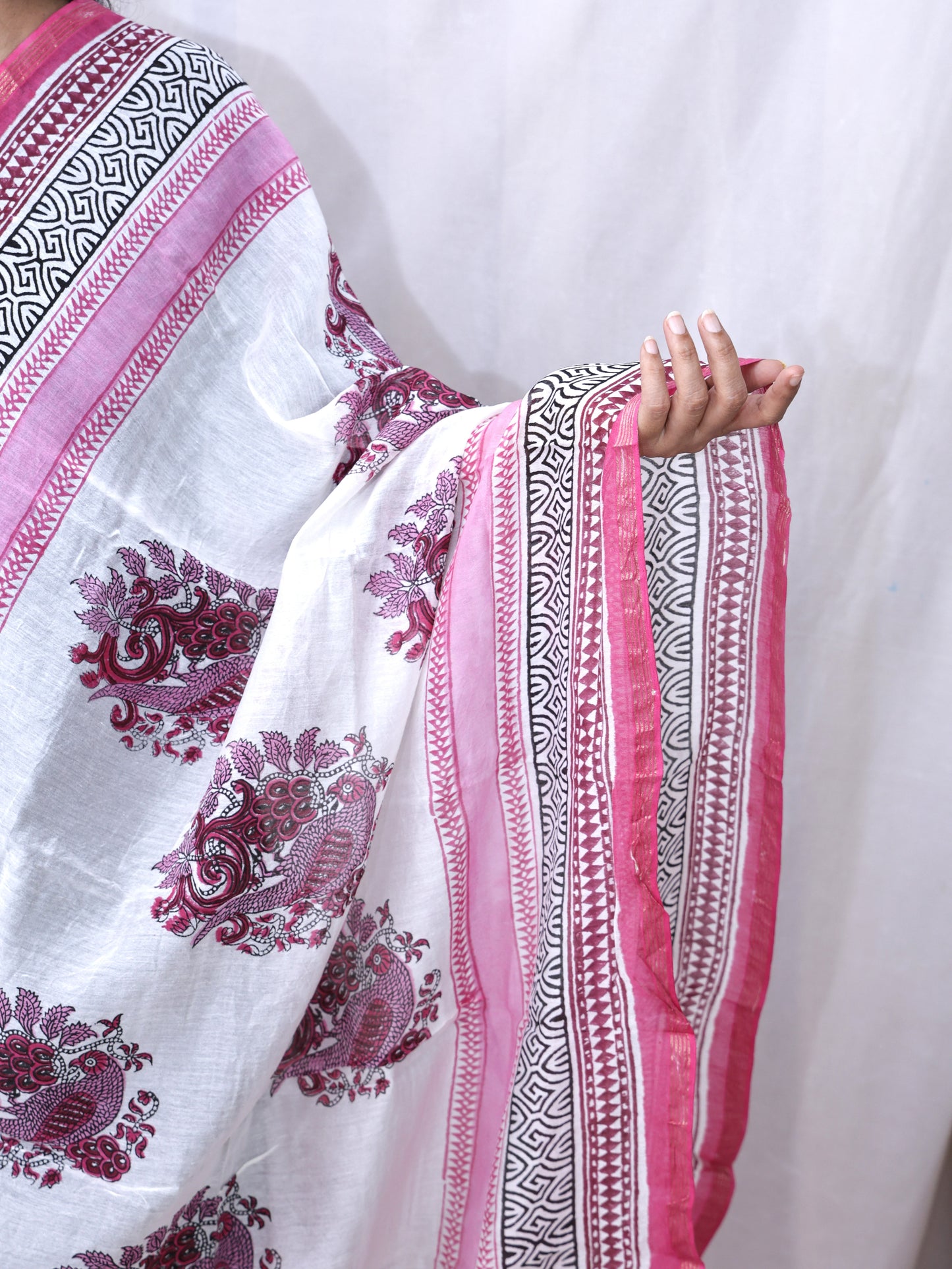 Hand Block Print Cotton Dupatta