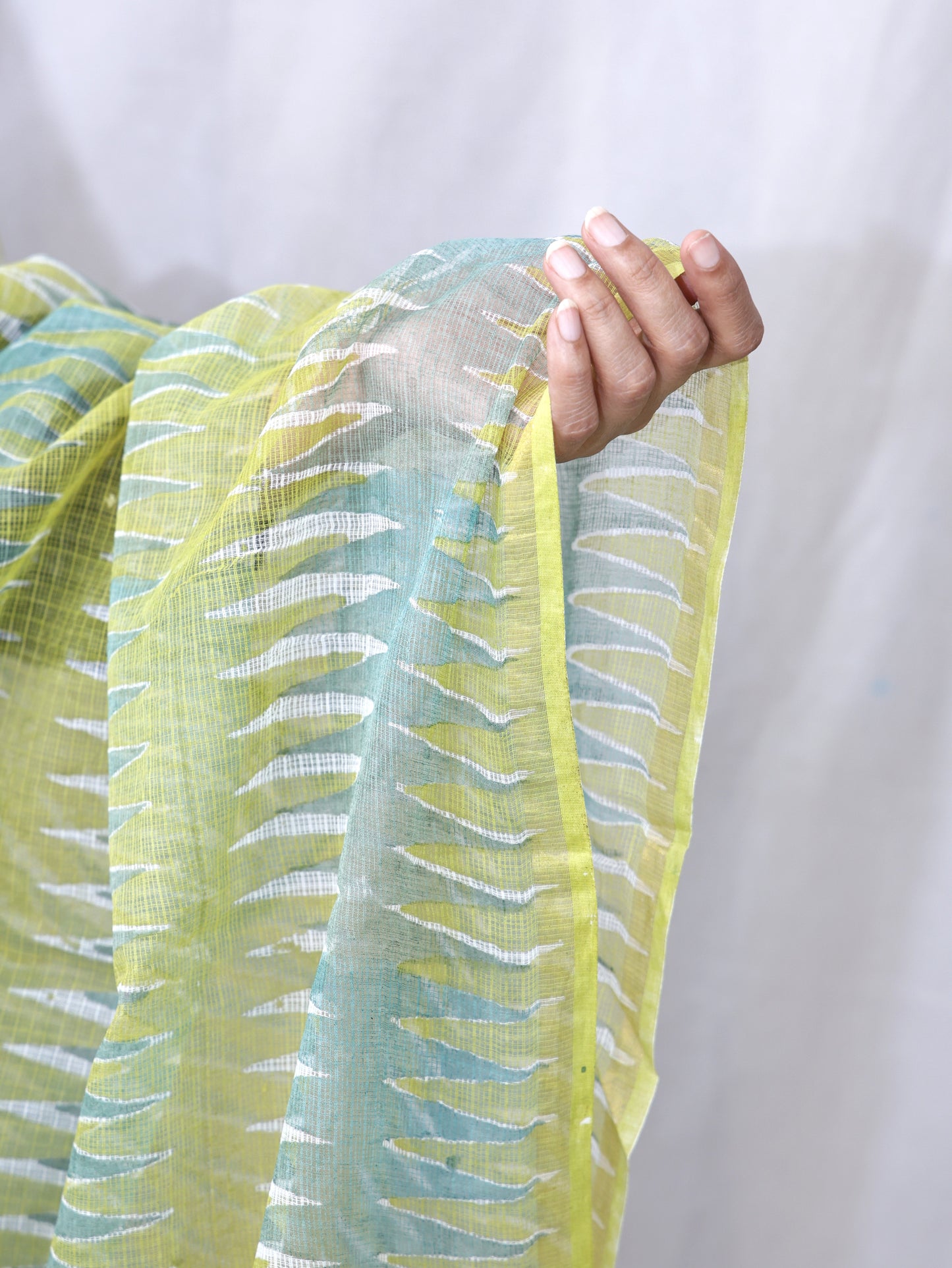 Kota Doria Hand Block Print Dupatta