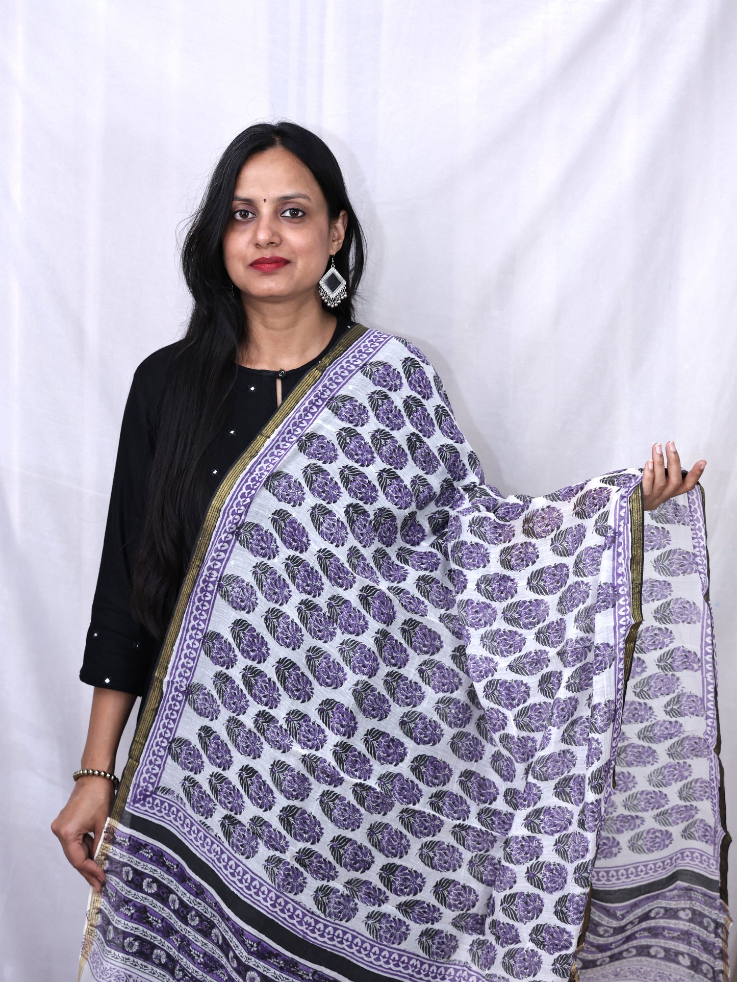 Hand Block Print Cotton Dupatta