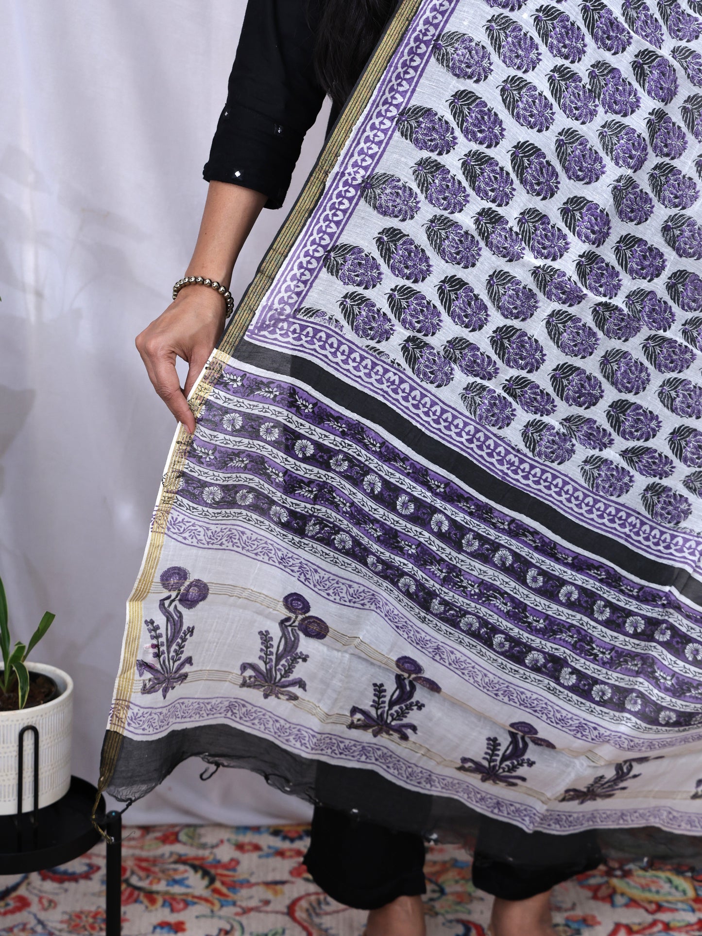 Hand Block Print Cotton Dupatta