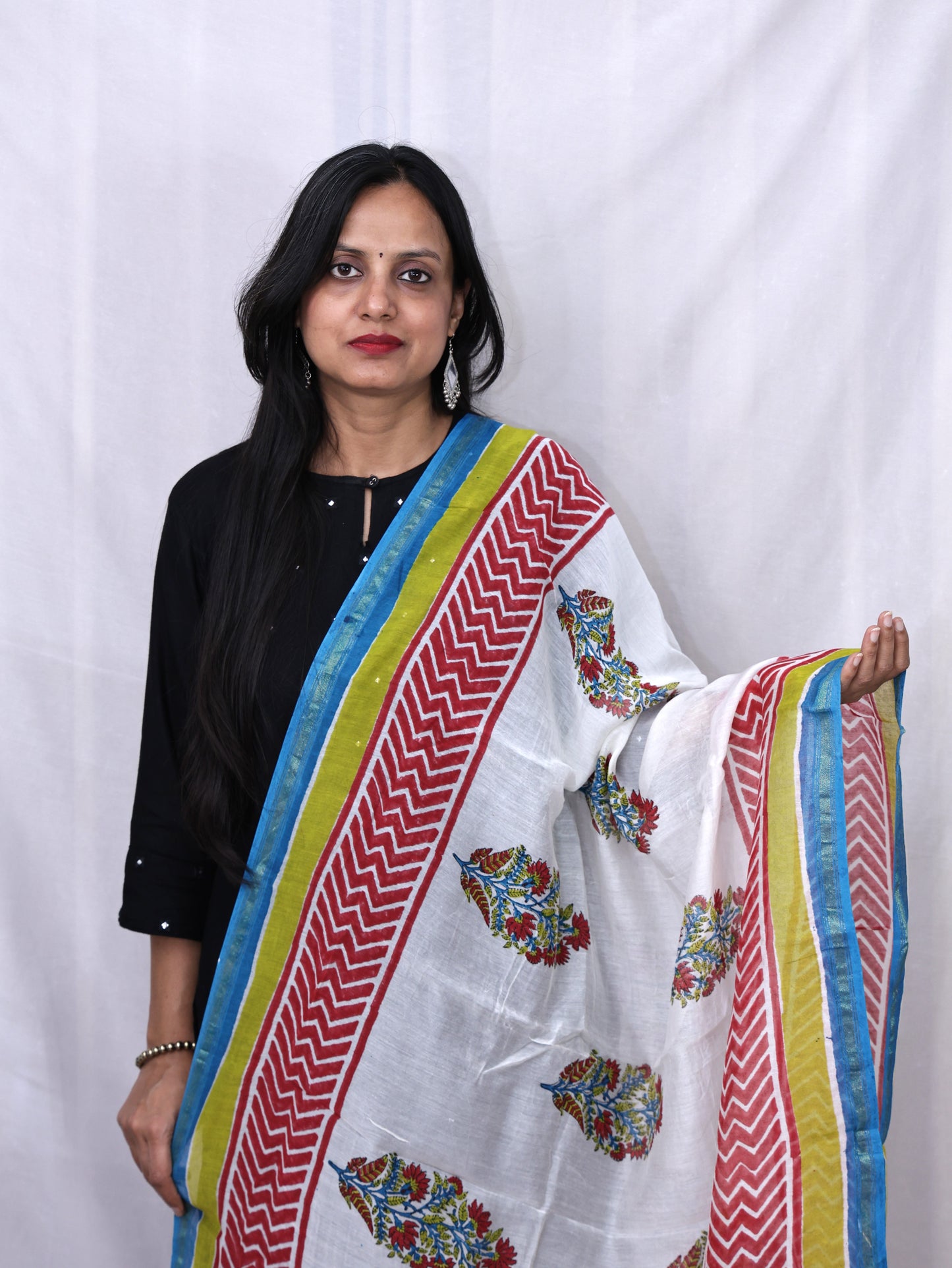 Hand Block Print Cotton Dupatta