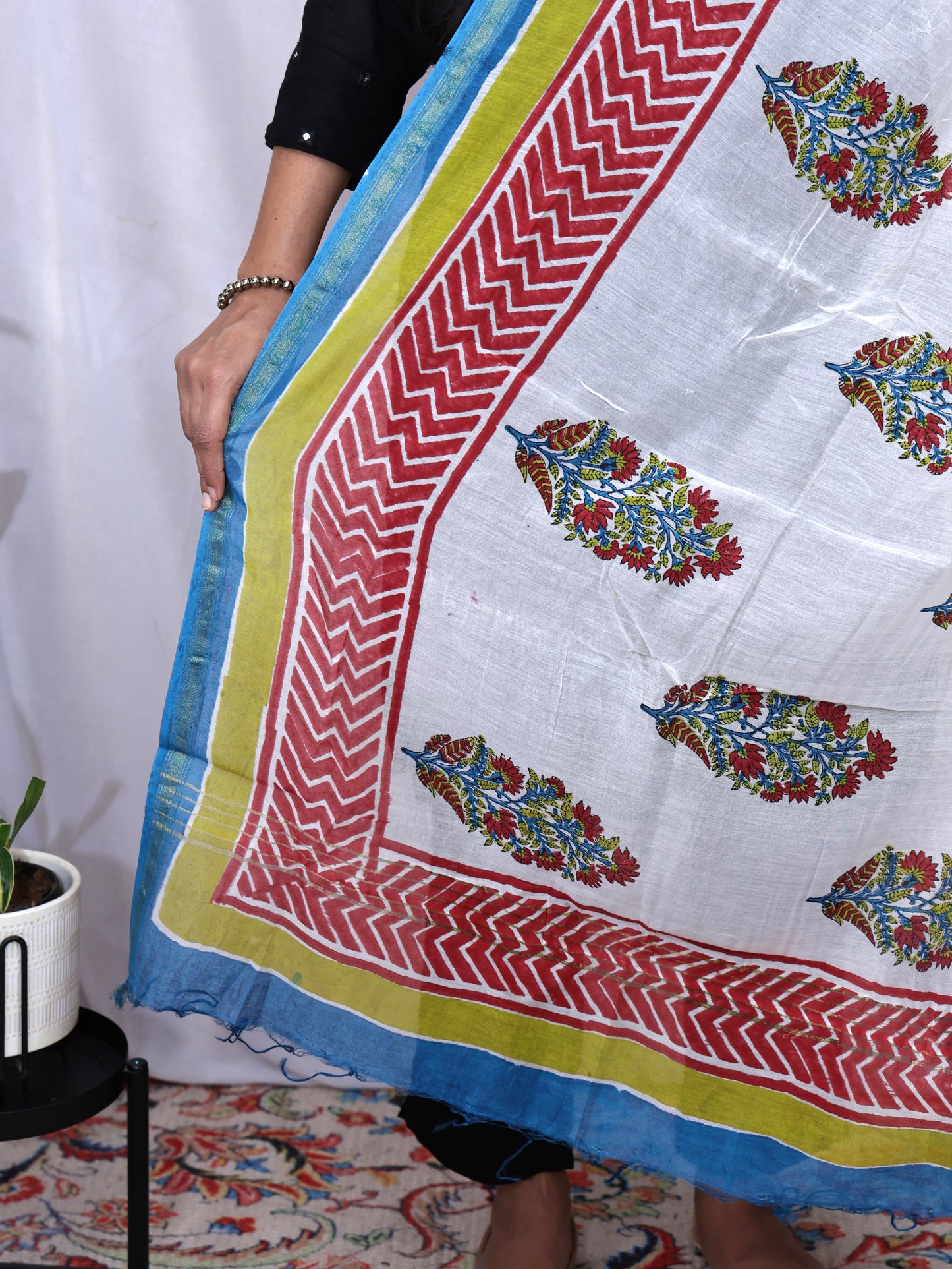 Hand Block Print Cotton Dupatta