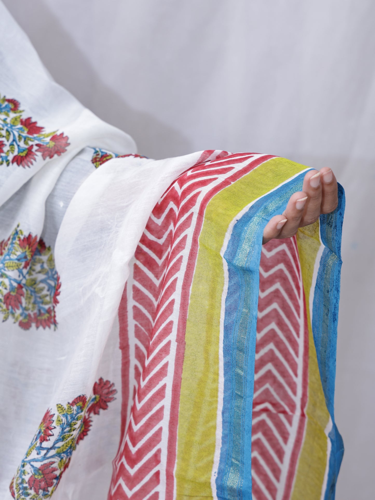 Hand Block Print Cotton Dupatta