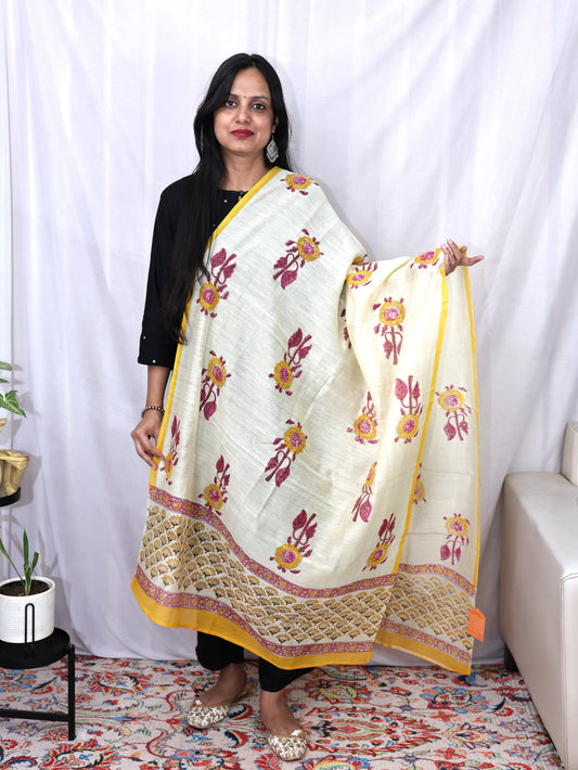 Hand Block Print Cotton Dupatta