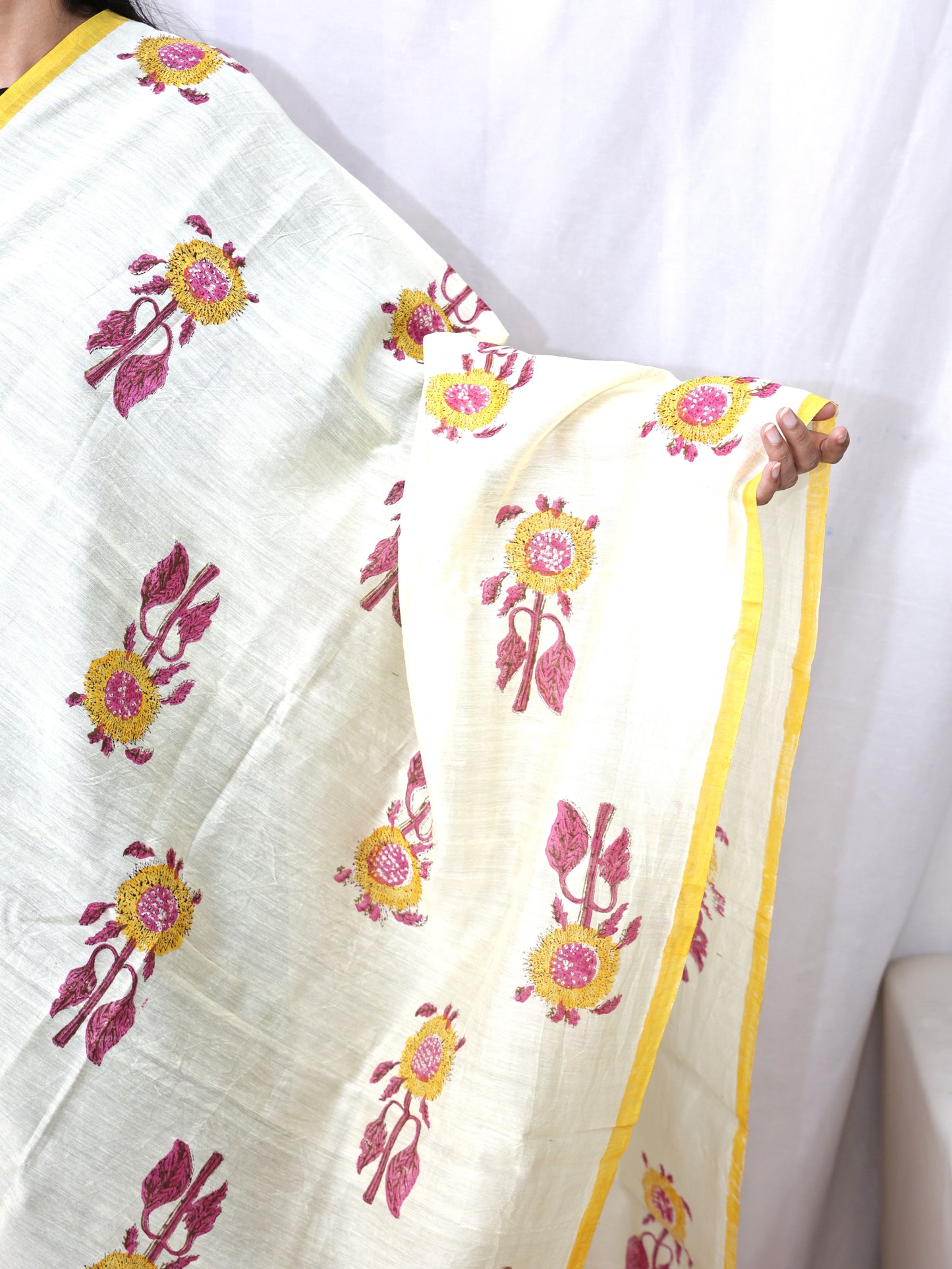 Hand Block Print Cotton Dupatta