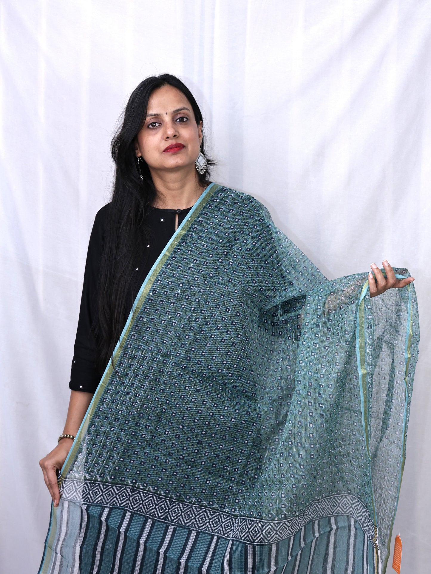 Hand Block Print Kota Doria Dupatta