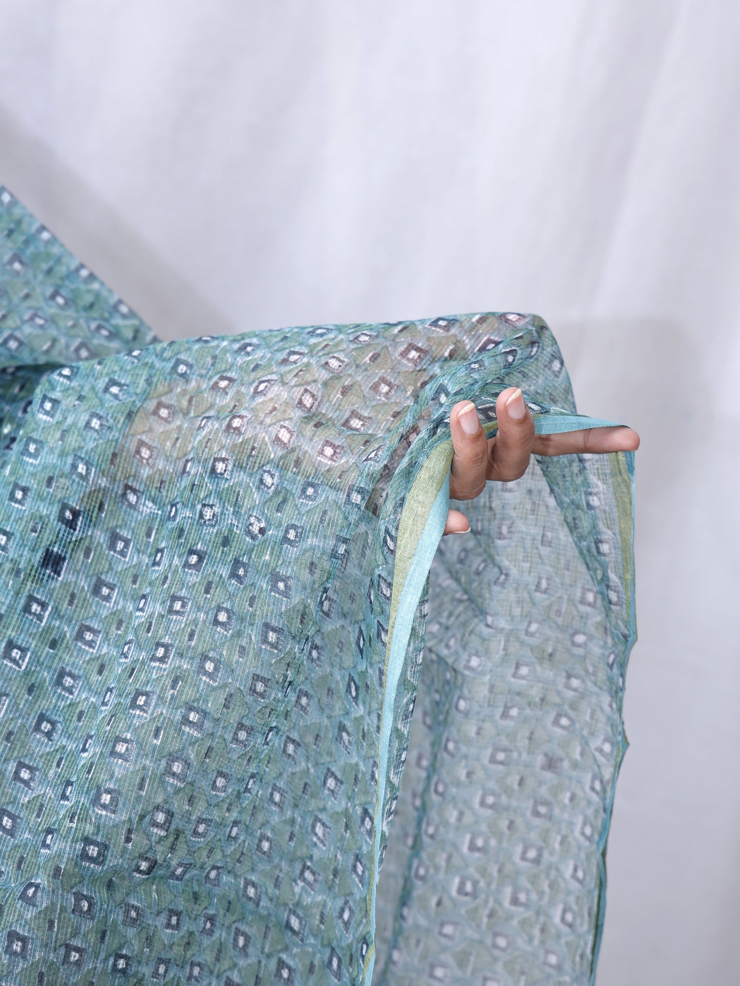 Hand Block Print Kota Doria Dupatta