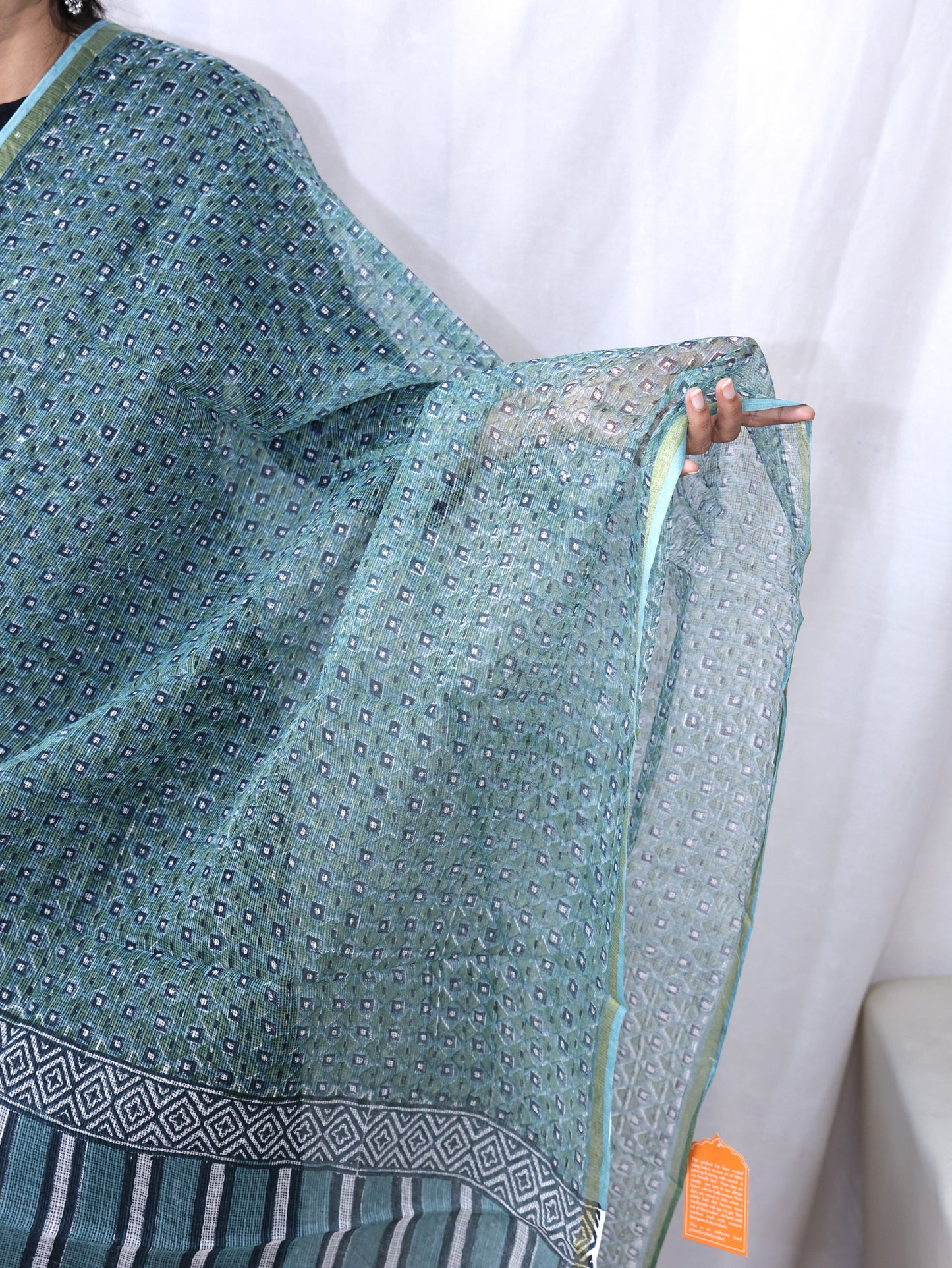 Hand Block Print Kota Doria Dupatta