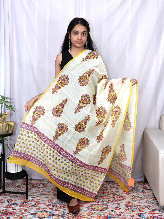 Hand Block Print Cotton Dupatta