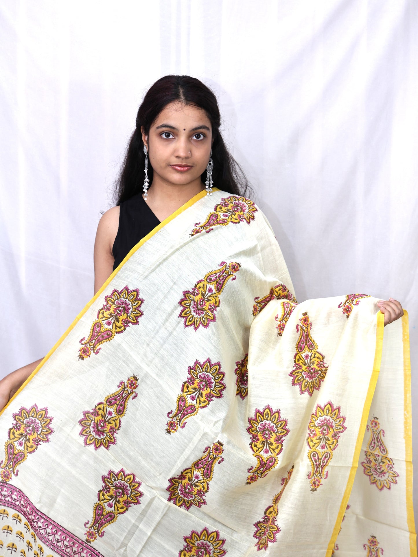 Hand Block Print Cotton Dupatta