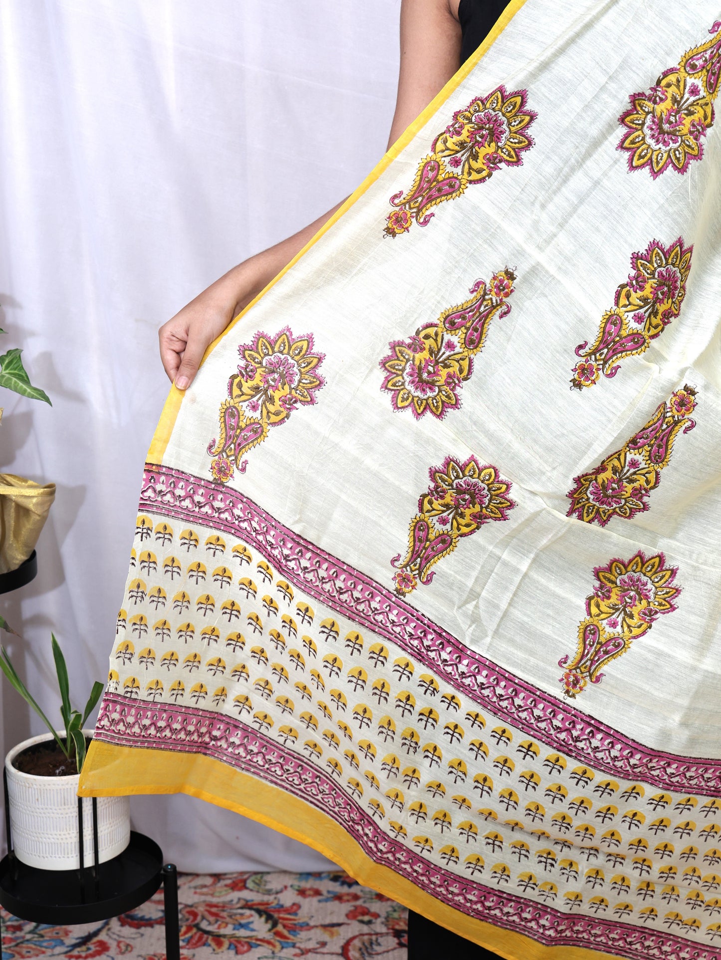 Hand Block Print Cotton Dupatta
