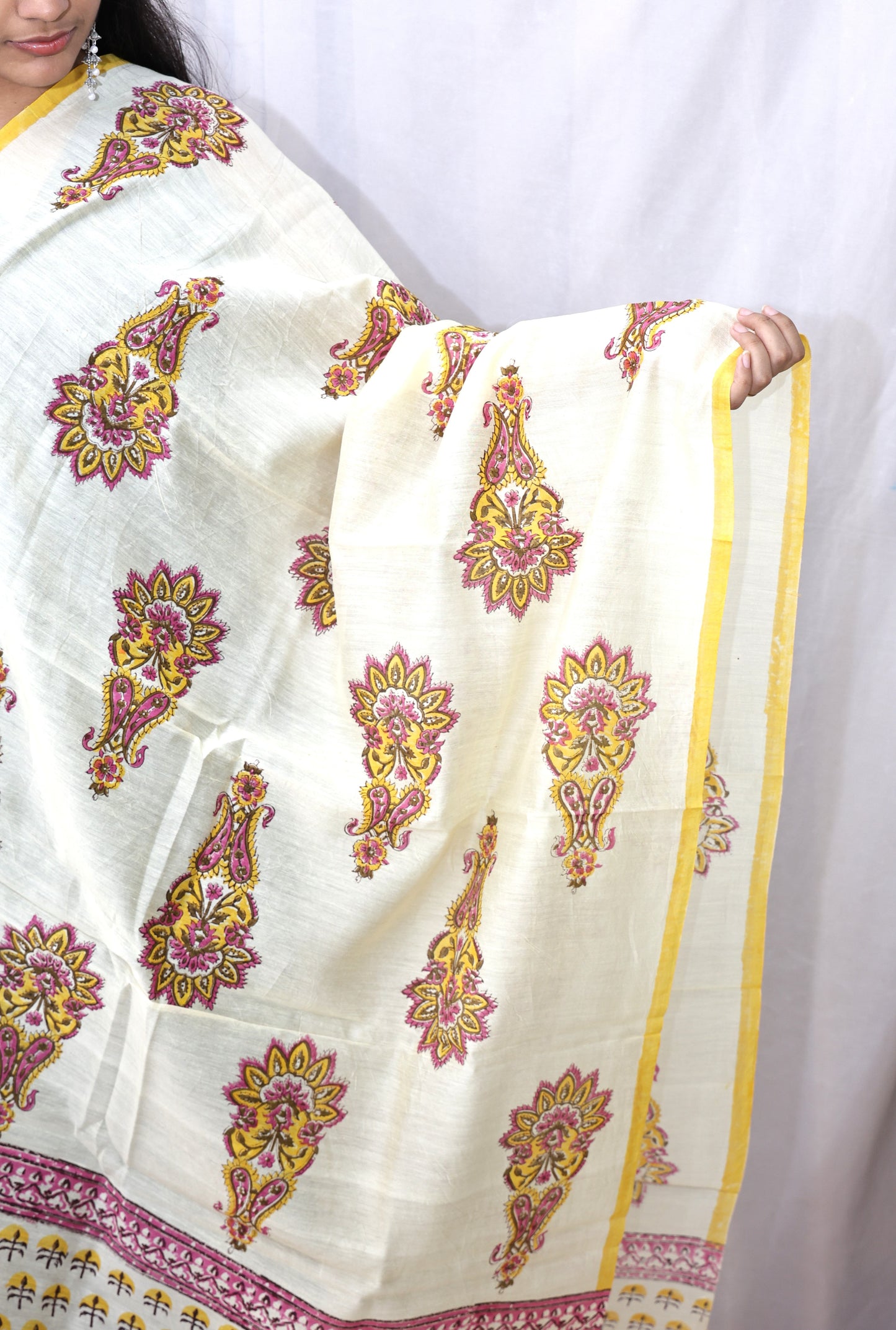 Hand Block Print Cotton Dupatta