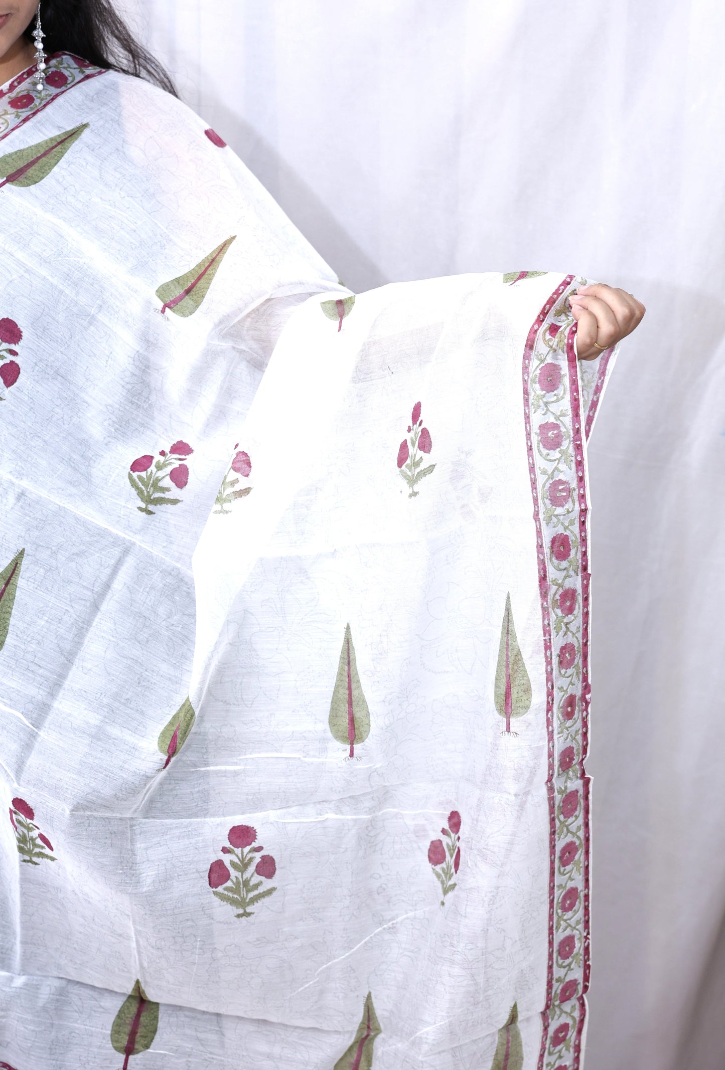 Hand Block Print Cotton Dupatta