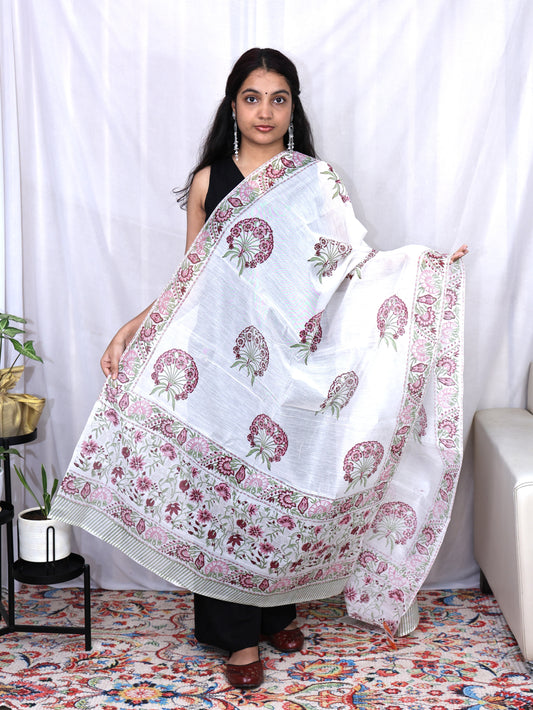 Hand Block Print Cotton Dupatta