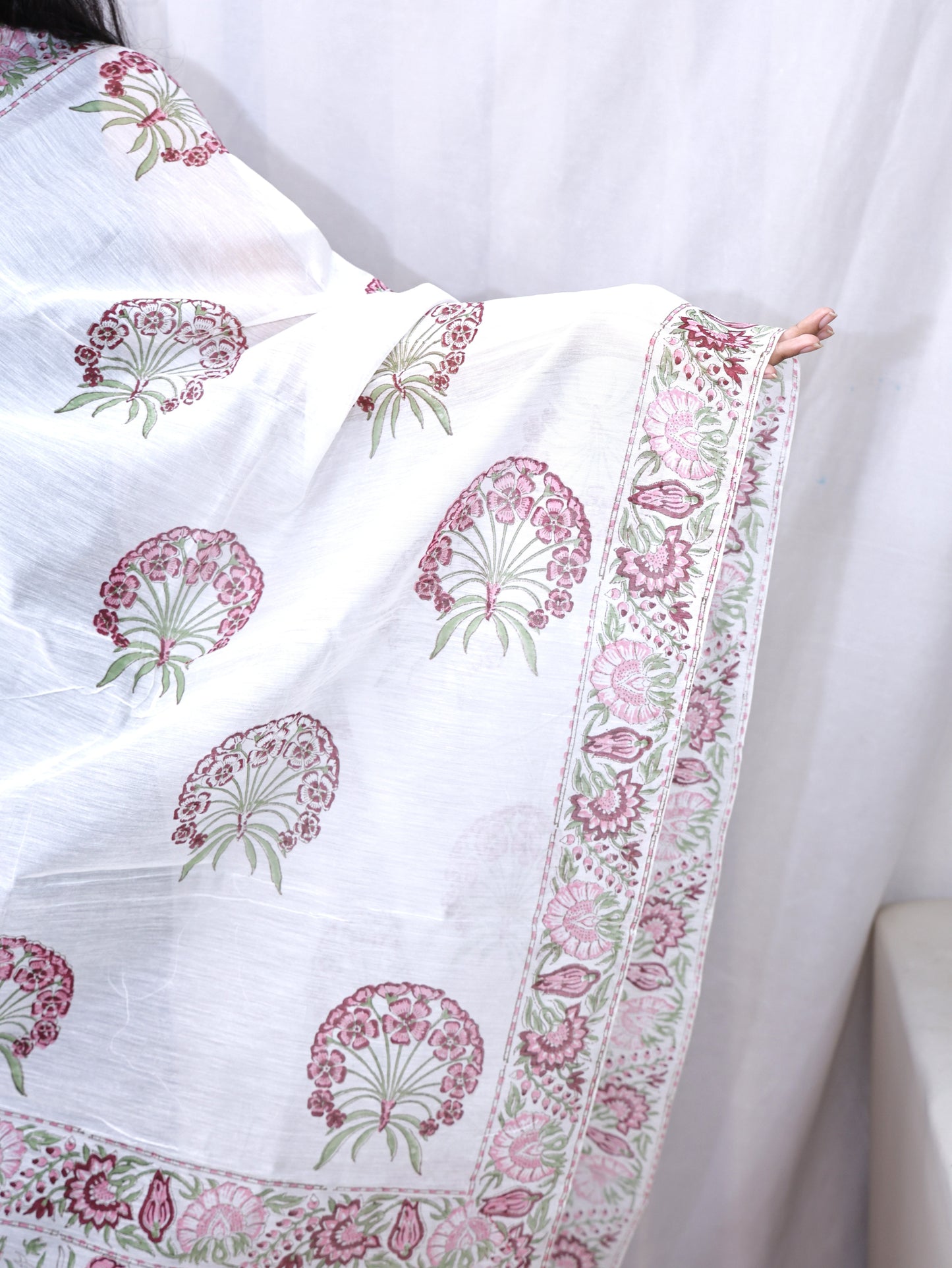 Hand Block Print Cotton Dupatta