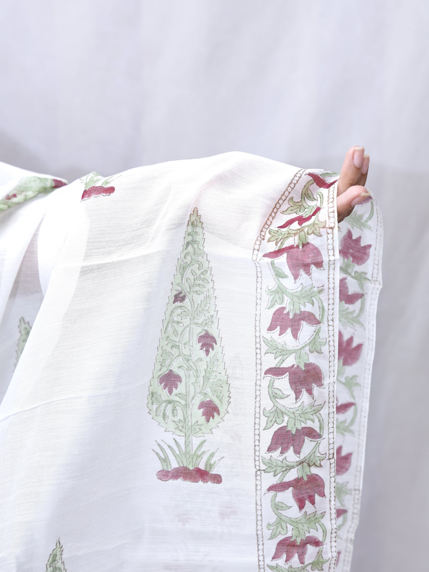 Hand Block Print Cotton Dupatta