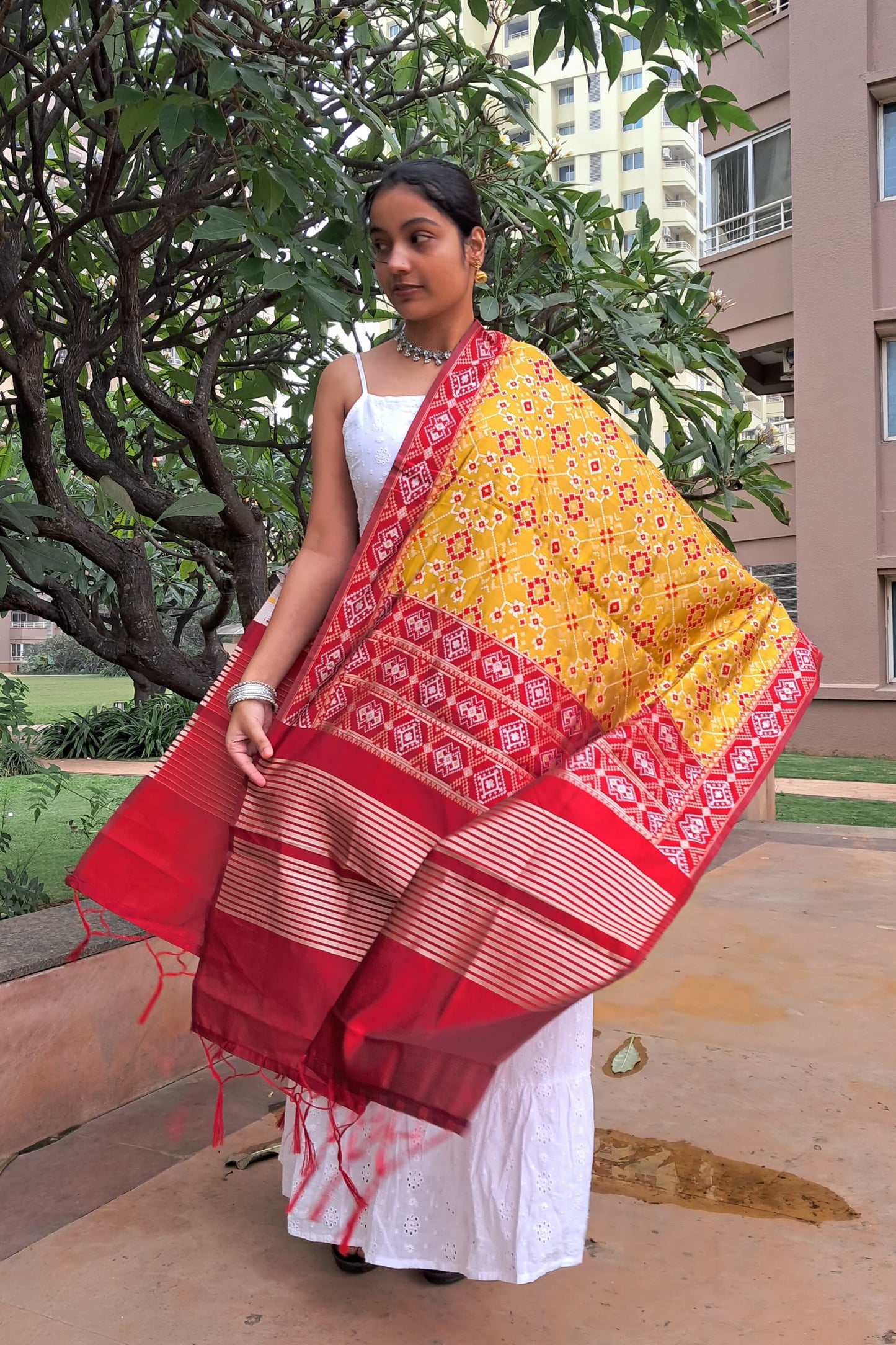Mustard Banarasi Patola Silk Dupatta