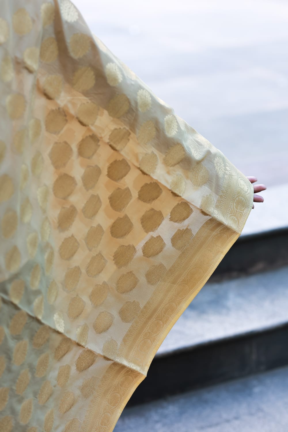 Yellow Mixed Katan Silk Banarasi Dupatta