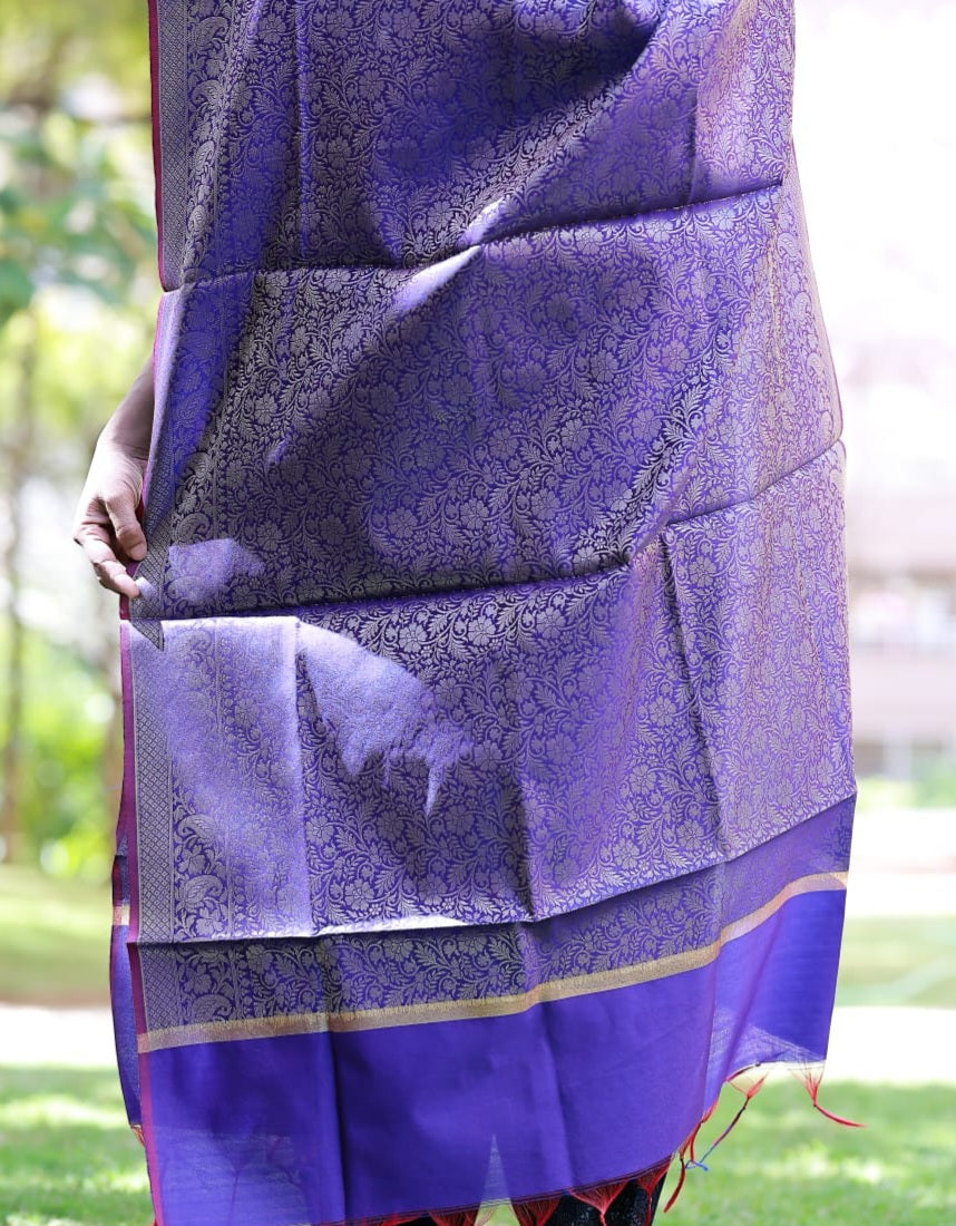 Blue Self Jaal Dupatta
