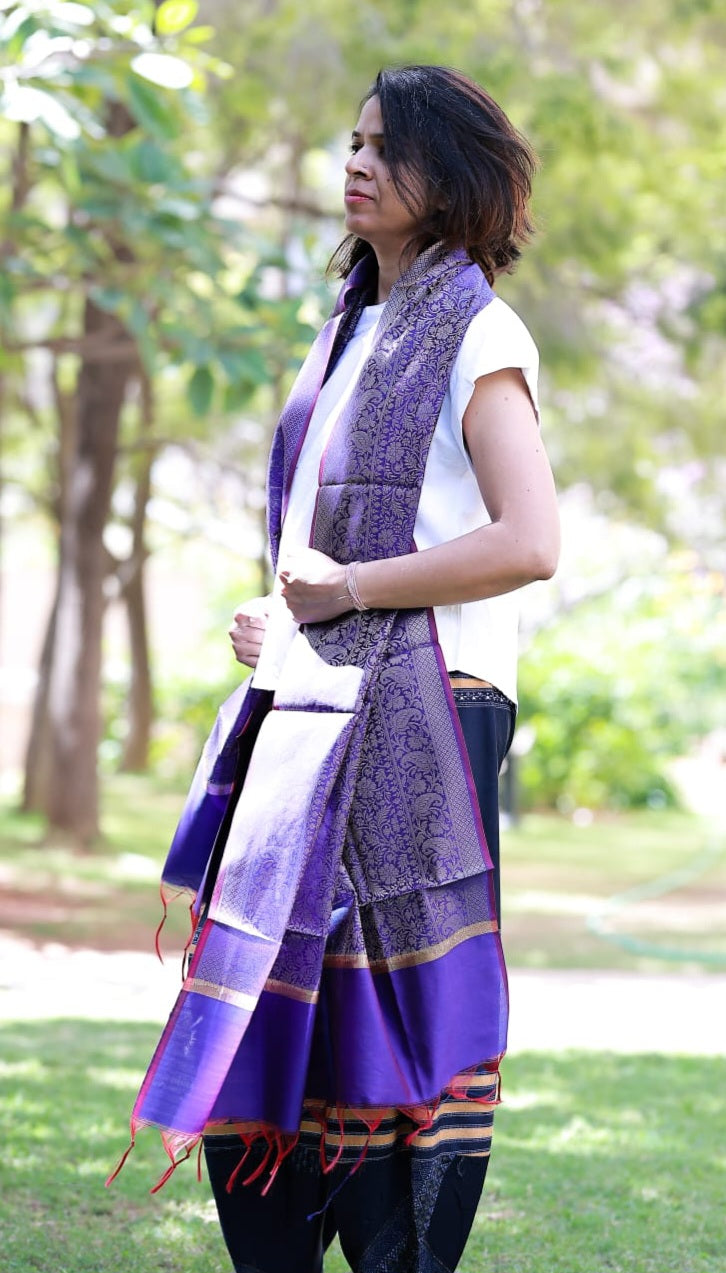 Blue Self Jaal Dupatta