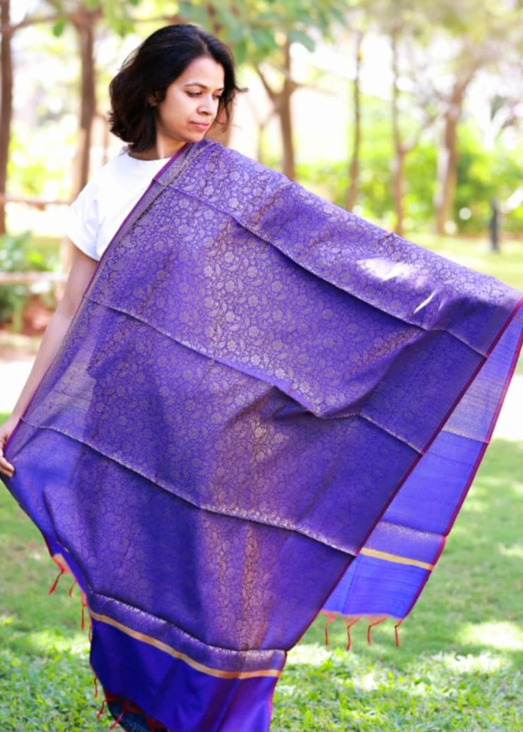 Blue Self Jaal Dupatta