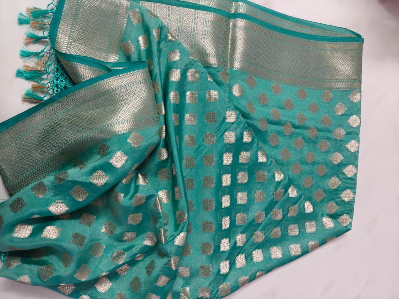 Munga Silk Zari Buti Banarasi Dupatta