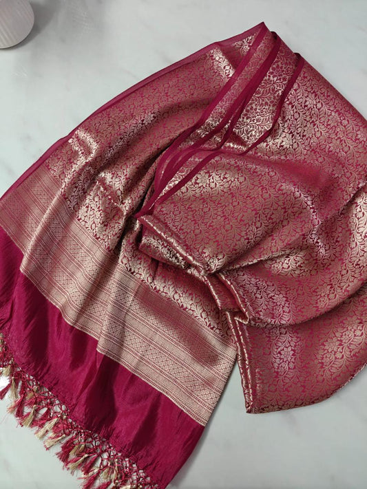 Red Banarasi Puna Silk Buti Jal Dupatta