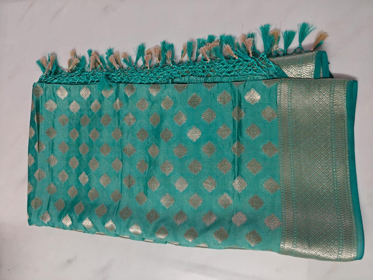 Munga Silk Zari Buti Banarasi Dupatta
