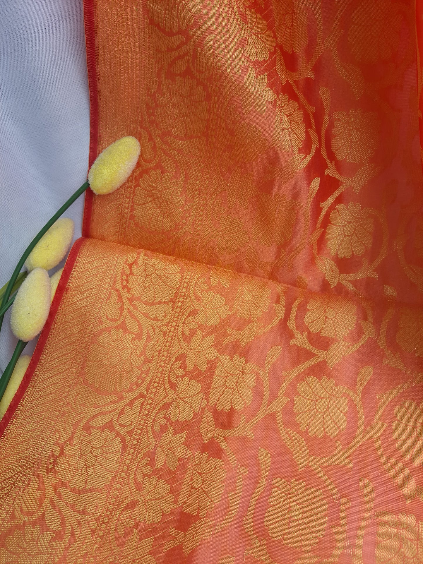 Orange Mixed Silk Banarasi Dupatta