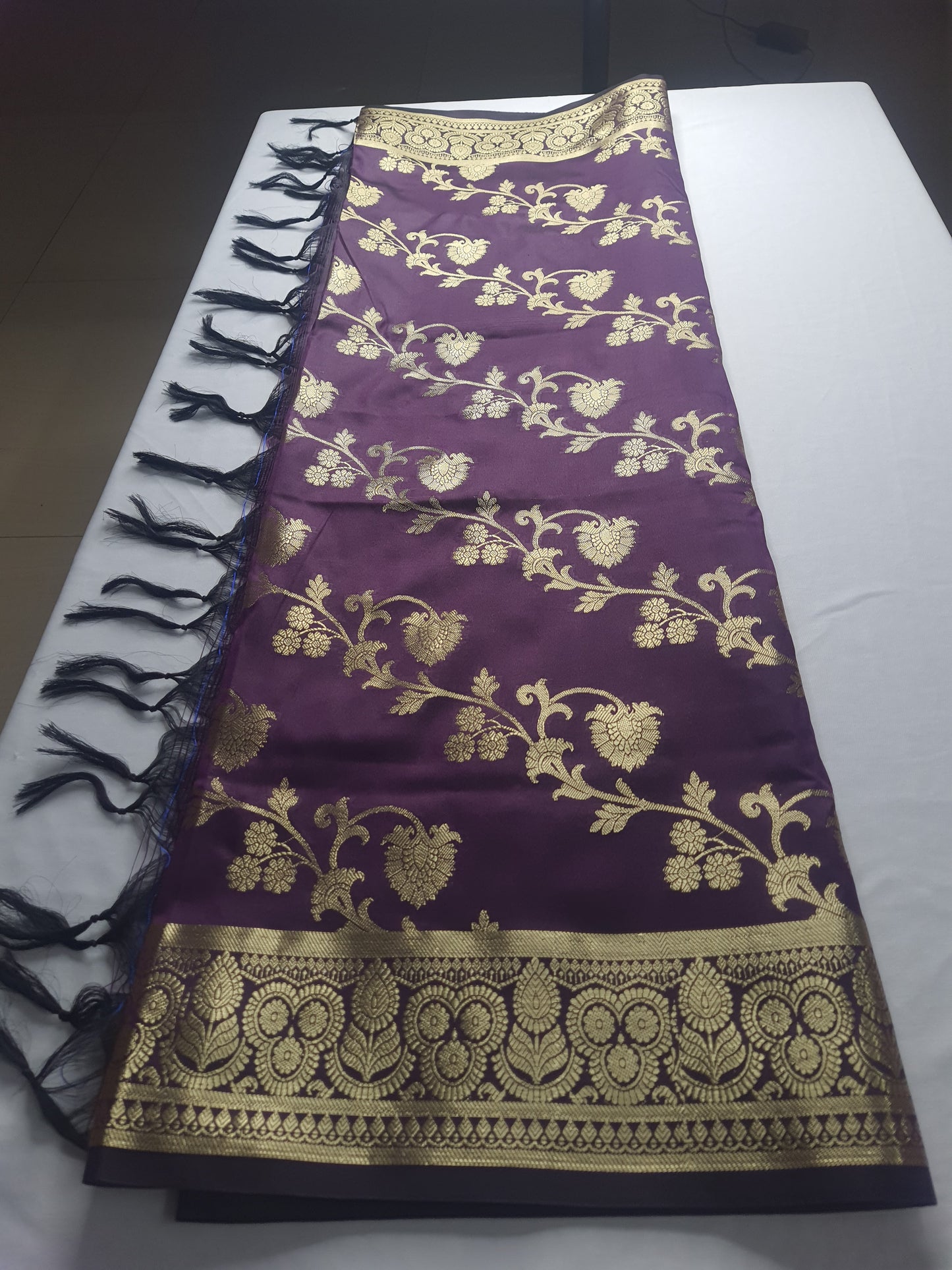 Purple with Golden Color Banarasi Dupatta